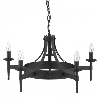 Svietidlá Searchlight - Cartwheel II  5Lt Pendant - Black Wrought Iron | KÓD: 2425-5BK