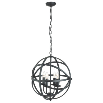 Svietidlá Searchlight - Orbit 4Lt Pendant  - Black Metal | KÓD: 2474-4BK