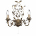 Almandite 2Lt Wall Light - Brown Gold Metal & Clear Crystal