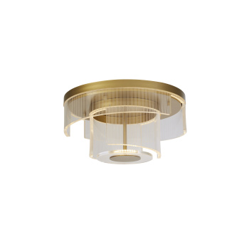 Svietidlá Searchlight - Deco LED Flush, Gold Metal and Clear Acrylic | KÓD: 25051-400GO