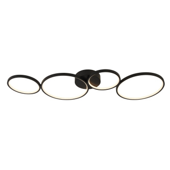 Svietidlá Searchlight - Cirque 4Lt Ring Flush  - Black Metal | KÓD: 25772-4BK