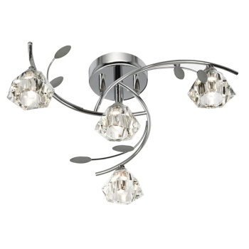 Svietidlá Searchlight - Sierra 4Lt Semi-Flush - Chrome & Clear Glass | KÓD: 2634-4CC