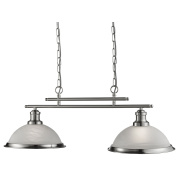 Bistro Pendant - Satin Silver & Marble Glass