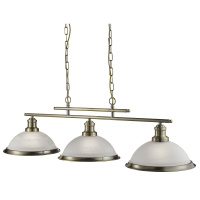 Bistro 3Lt Bar Pendant - Antique Brass Metal & Acid Glass - 2683-3AB 2683-3AB
