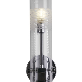 Svietidlá Searchlight - Scope Bathroom Wall Light- Chrome Metal & Clear Etched Glass | KÓD: 27981CC