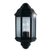 Genoa Outdoor Wall Light - Black Silver Metal & Leaded Glass