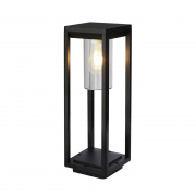 PAGODA 1LT OUTDOOR WALL/PORCH LIGHT - BLACK WITH CLEAR GLASS