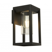 Atlanta Outdoor Wall Light - Black Metal & Clear Diffuser