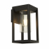1LT OUTDOOR POST - 900MM, BLACK WITH CLEAR DIFFUSER