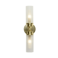 Imperial 2Lt Wall Light, Satin Brass Metal & Clear Ribbed Gl - 29982SB 29982SB