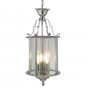 Bevelled Lantern Domed Pendant - Chrome & Glass