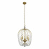 Shower 5Lt Pendant -Gold Metal & Clear Crystal