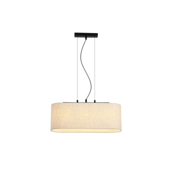 Svietidlá Searchlight - Hessian 3Lt Pendant, Black Metal with Linen Shade | KÓD: 30503-3BK