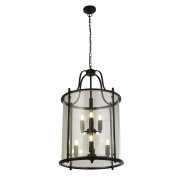 Industrial Pendant - Painted Antique Brass & Clear Glass