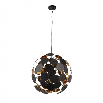 Svietidlá Searchlight - Discus Pendant  - Black Metal, Black & Gold PC Discs | KÓD: 3076-6BG