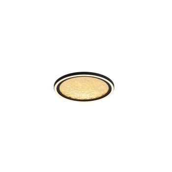 Svietidlá Searchlight - Luna LED Flush, Sand Black Metal & Gold PC Diffuser | KÓD: 31908-300GO