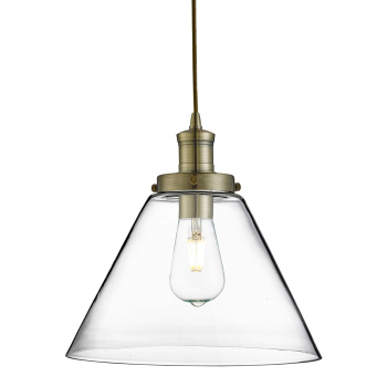 Svietidlá Searchlight - Pyramid  Pendant  - Antique Brass Metal & Glass | KÓD: 3228AB