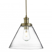 Pyramid Pendant - Chrome & Clear Glass Shade