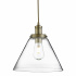 Pyramid Pendant - Satin Silver & Clear Glass Shade