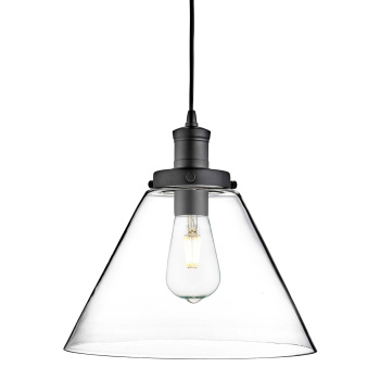 Svietidlá Searchlight - Pyramid  Pendant  - Black Metal & Glass | KÓD: 3228BK