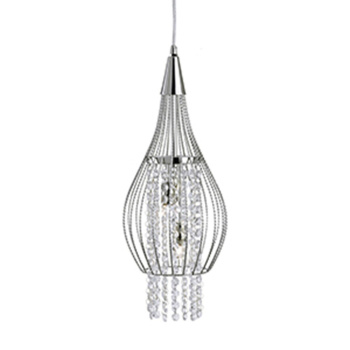 Svietidlá Searchlight - Rocket 2Lt Pendant - Chrome Metal & Crystal | KÓD: 3242-2CC