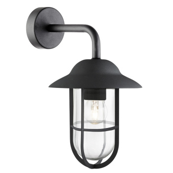 Svietidlá Searchlight - Toronto Outdoor Wall Light - Black Metal & Clear Glass | KÓD: 3291BK