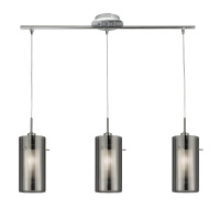 Duo II 3Lt Bar Pendant - Satin Silver & Smoked Glass - 3303-3SM 3303-3SM