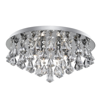 Svietidlá Searchlight - Hanna 6Lt Flush  - Chrome Metal & Clear Crystal | KÓD: 3306-6CC