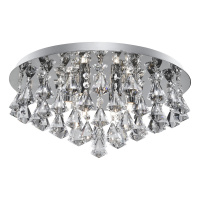 Hanna 8Lt Flush  - Chrome Metal & Clear Crystal - 3308-8CC 3308-8CC