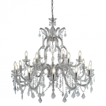 Svietidlá Searchlight - Marie Therese 18Lt Chandelier - Chrome Metal & Clear Crystal | KÓD: 3314-18
