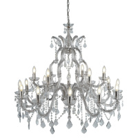 Marie Therese 18Lt Chandelier - Chrome Metal & Clear Crystal - 3314-18 3314-18