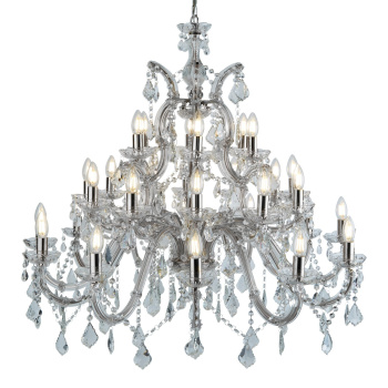 Svietidlá Searchlight - Marie Therese 30Lt Chandelier - Chrome Metal & Clear Crystal | KÓD: 3314-30