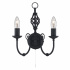 Zanzibar 2Lt Wall Light - Black Metal