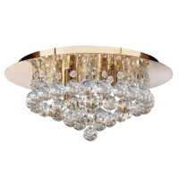 Hanna 4Lt Flush  - Gold Metal & Clear Crystal - 3404-4GO 3404-4GO