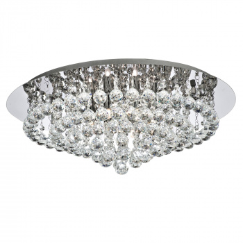 Svietidlá Searchlight - Hanna 8Lt Flush  - Chrome Metal & Clear Crystal | KÓD: 3408-8CC