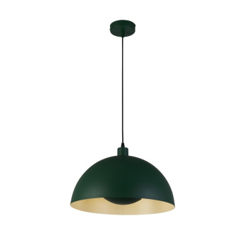 Svietidlá Searchlight - Mars 1LT Pendant, Matt Green Metal & Cream Inner 25cm | KÓD: 35410GR