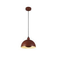 Mars 1LT Pendant, Burnt Orange Metal & Cream Inner - 35411OR 35411OR