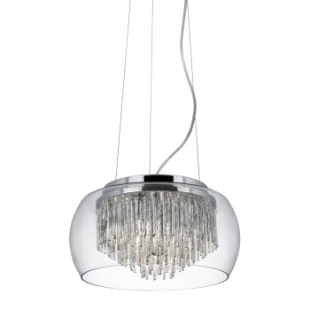 Svietidlá Searchlight - Curva 4Lt Pendant - Chrome Metal & Crystal Glass | KÓD: 3624-4CC
