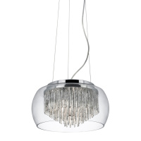 Curva 4Lt Pendant - Chrome Metal & Crystal Glass - 3624-4CC 3624-4CC