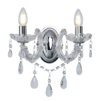 Marie Therese  2Lt Wall Light - Chrome Metal & Clear Acrylic - 399-2 399-2