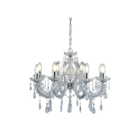Marie Therese 8Lt Pendant - Chrome Metal & Clear Acrylic - 399-8 399-8