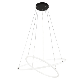 Svietidlá Searchlight - Revolve 2Lt Ring Pendant  - Black Metal & Opal Tubes | KÓD: 40176-2BK