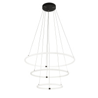 Revolve 3Lt Ring Pendant  - Black Metal & Opal Tubes - 40176-3BK 40176-3BK