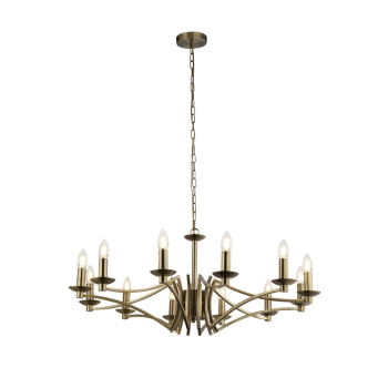 Svietidlá Searchlight - Ascot  12Lt Pendant - Antique Brass Metal | KÓD: 41312-12AB