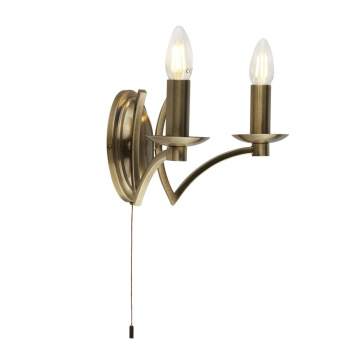 Svietidlá Searchlight - Ascot  2Lt Wall Light - Antique Brass Metal | KÓD: 41312-2AB