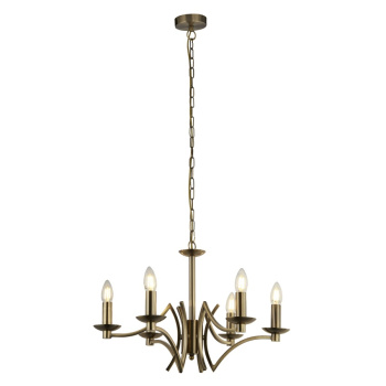 Svietidlá Searchlight - Ascot  6Lt Pendant - Antique Brass Metal | KÓD: 41312-6AB