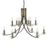 ASCONA - 12LT CEILING, ANTIQUE BRASS TWIST FRAME WITH CLEAR GLASS SCONCES