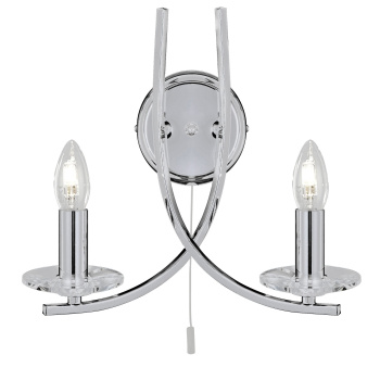 Svietidlá Searchlight - Ascona 2Lt Wall Light - Chrome Metal & Glass | KÓD: 4162-2CC