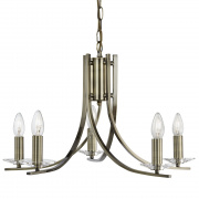 ASCONA - 12LT CEILING, ANTIQUE BRASS TWIST FRAME WITH CLEAR GLASS SCONCES