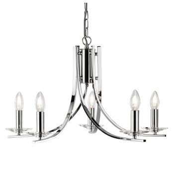 Svietidlá Searchlight - Ascona 5Lt Pendant - Chrome Metal & Glass | KÓD: 4165-5CC